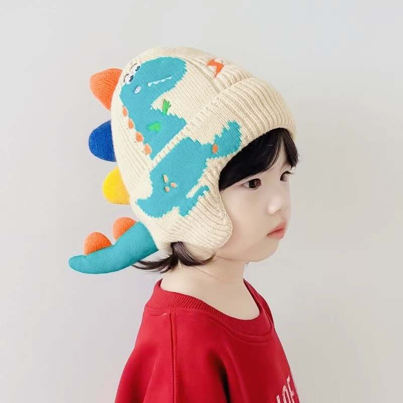 Cute Dinosaur Kids Knit Earflap Hat