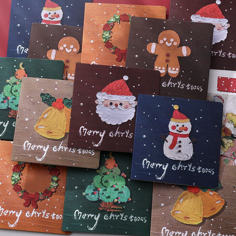 Square Oil Painting Christmas Card Set – Christmas Series